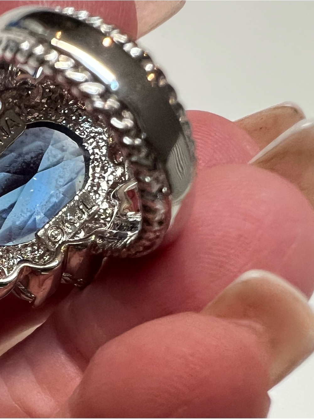 Kenneth Jay Lane Princess Diana inspired sapphire and cubic zirconia ring. - Picture 6 of 6
